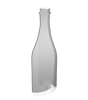 Acrylplatte mit Echtglasbeschichtung in Flasche-Form konturgefräst <br>einseitig 4/0-farbig bedruckt