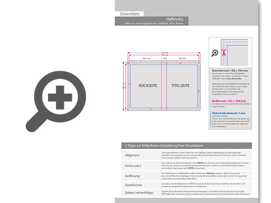 Product Bild haftnotizen_100_x_70_mm_mit_100_blatt_im_bedruckten_kartonumschlag