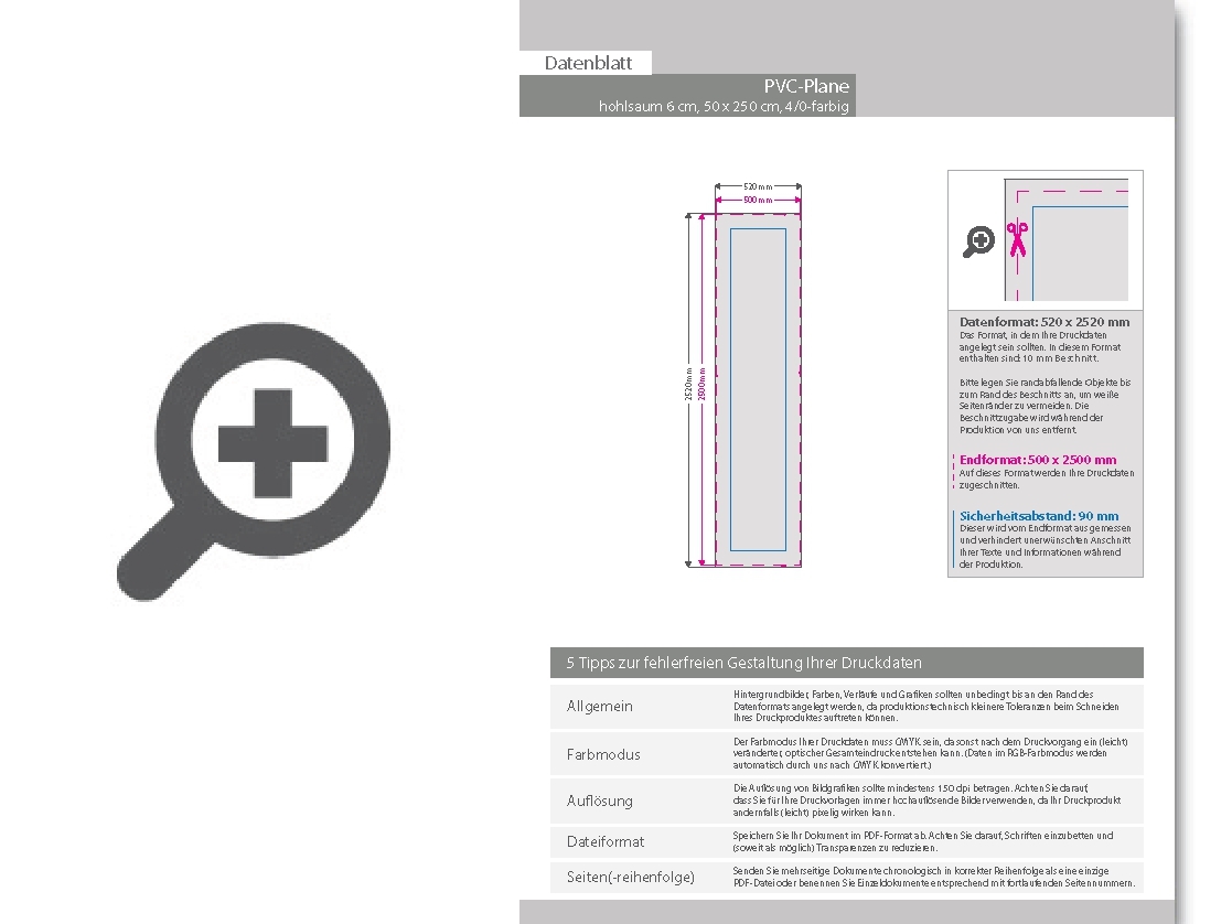 Product Bild hochwertige_pvc-plane_50_x_250_cm__4_0-farbig_bedruckt__hohlsaum_links_und_rechts_(durchmesser_hohlsaum_6_0_cm)