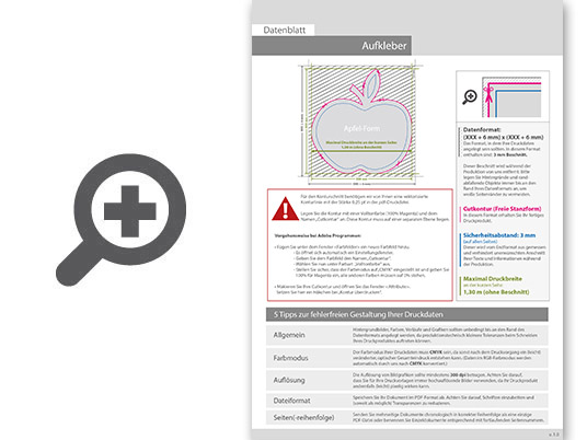 Product Bild wiederabl__sbare_klebefolie_in_apfel-form_konturgeschnitten___einseitig_4_0-farbig_bedruckt